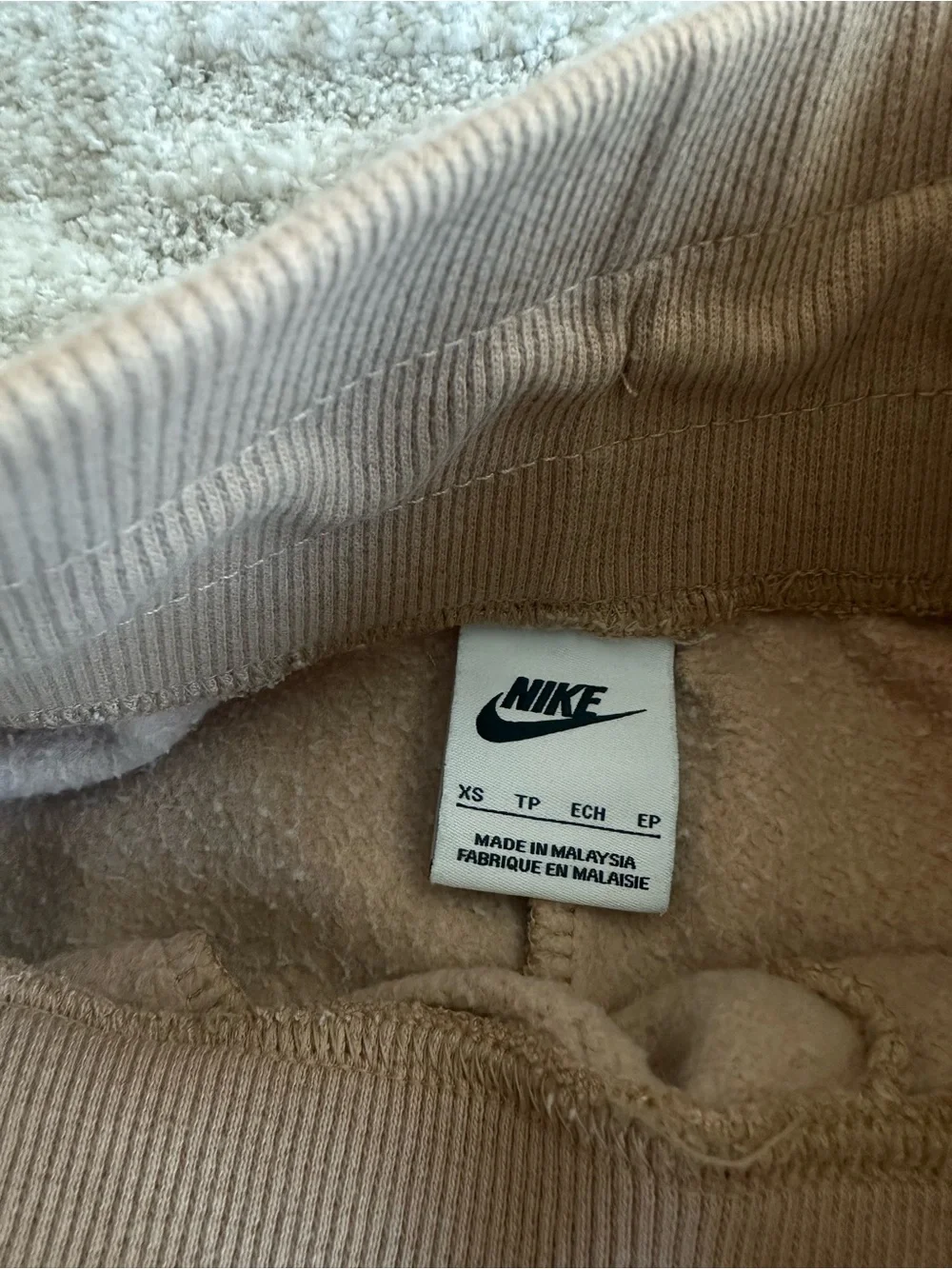 Nike Women's Tan Fleece Lounge Shorts
